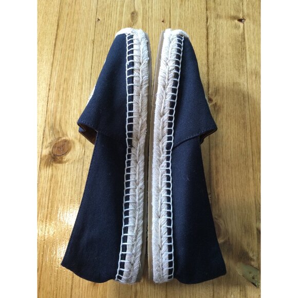 Kate Spade Tennis Racket Embroidered Jeweled Canvas Espadrilles Size 7.5 Shoes - Picture 4 of 11